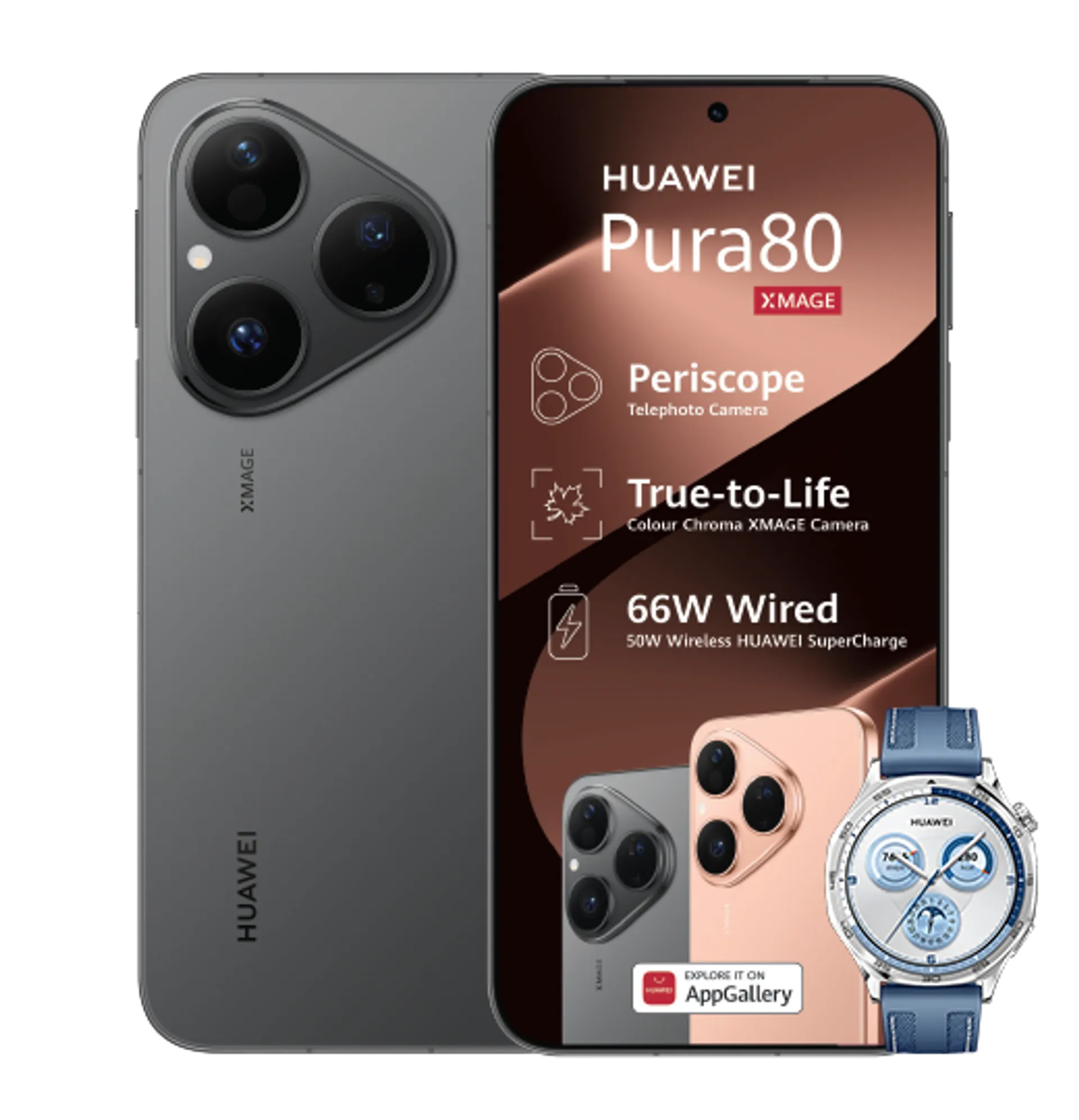 Huawei Pura 80 Black Huawei Watch GT5 Blue slide