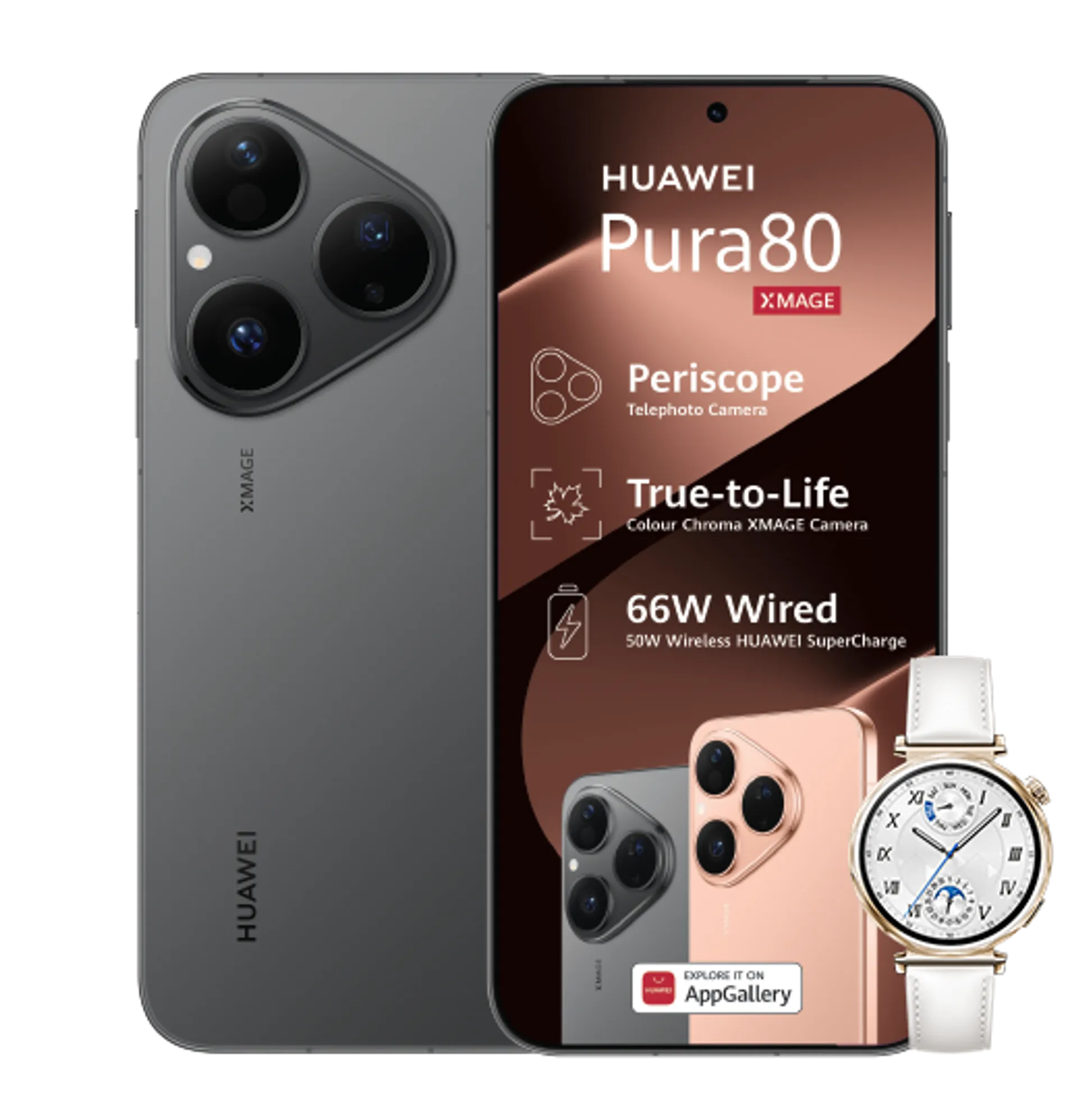 Huawei Pura 80 Black Huawei Watch GT5 White slide