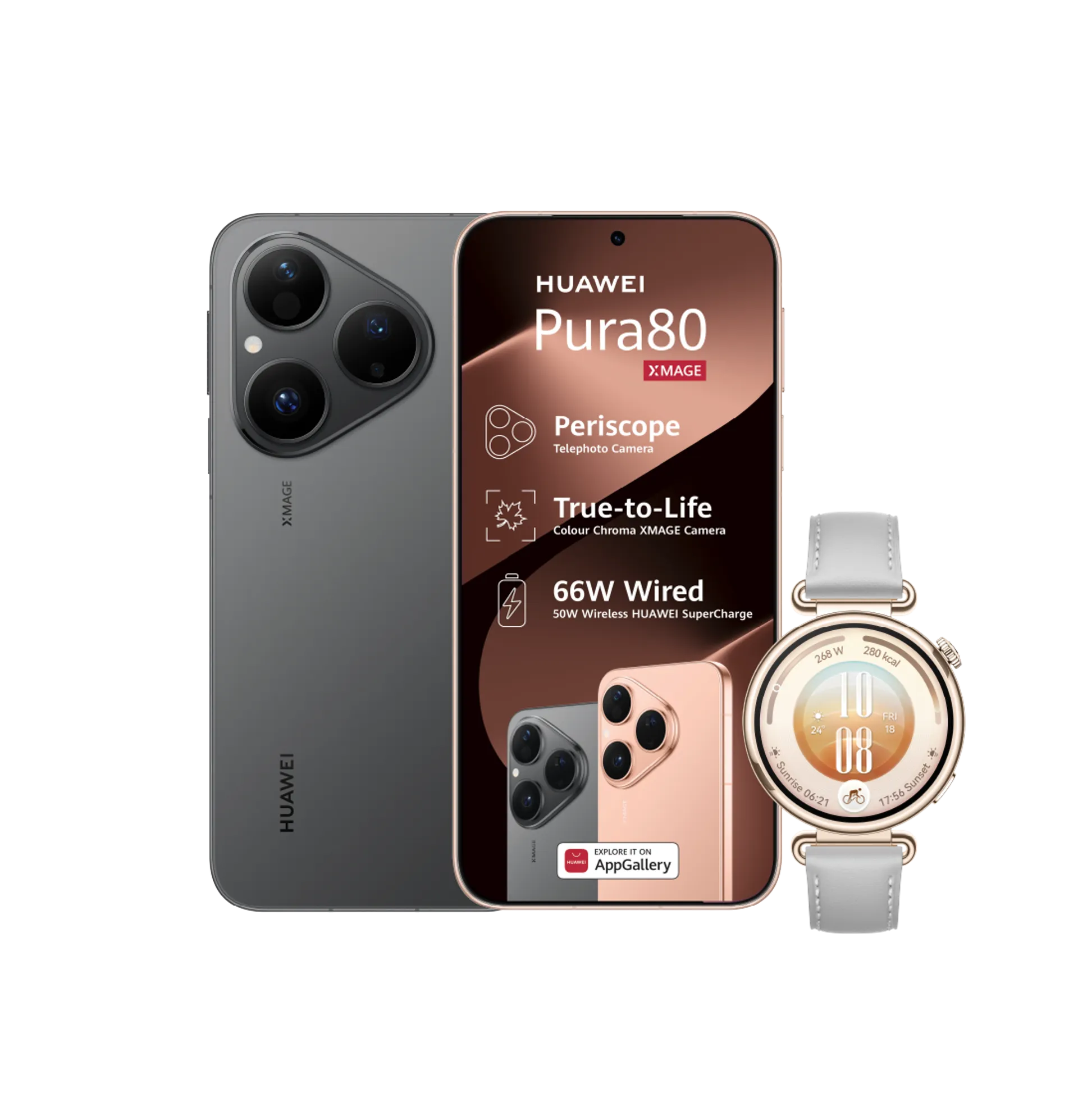 Huawei Pura 80 Black Huawei Watch GT7 Grey slide