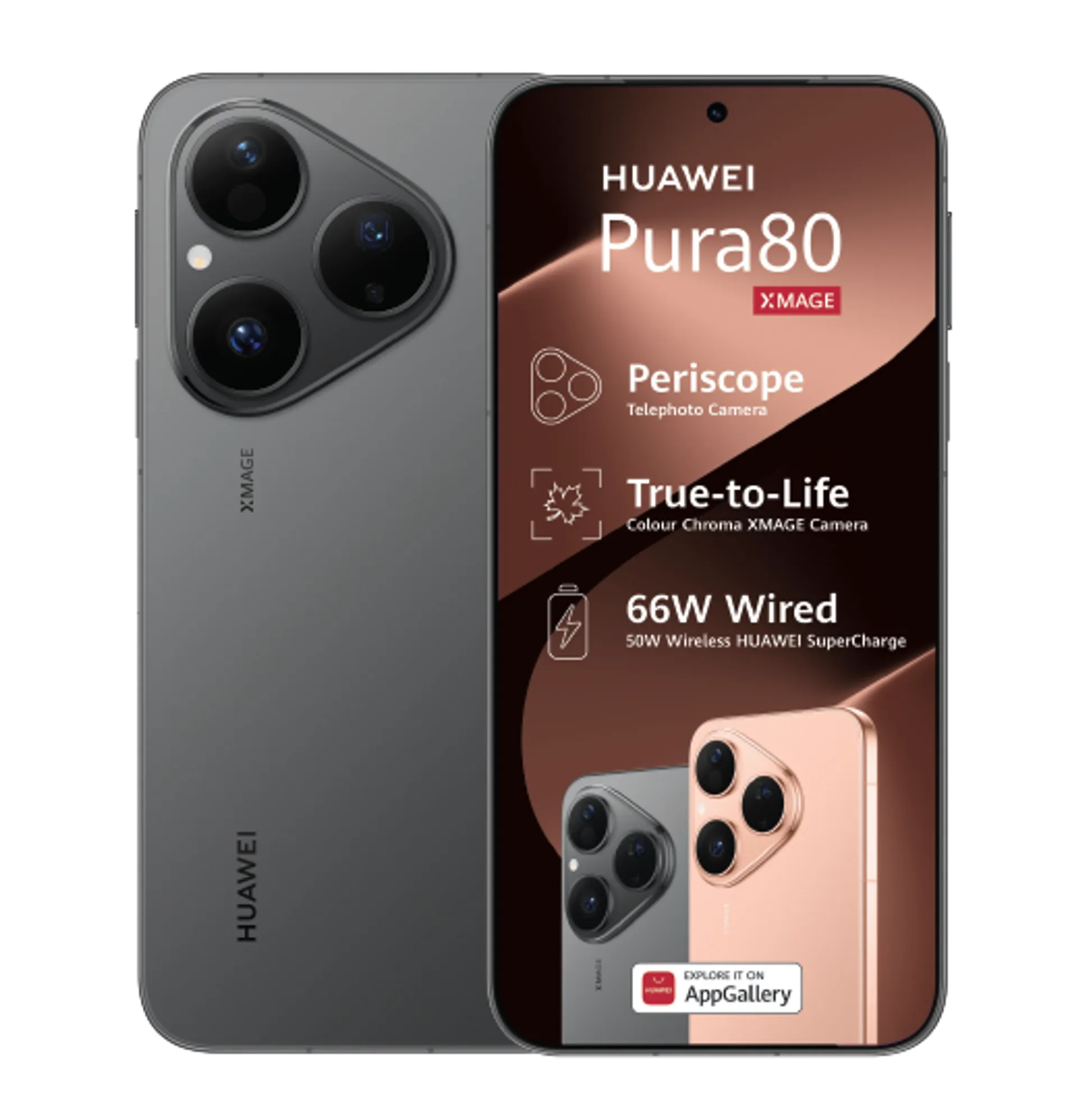 Huawei Pura 80 Black with 15GB LTE R500 Accessory Voucher slide