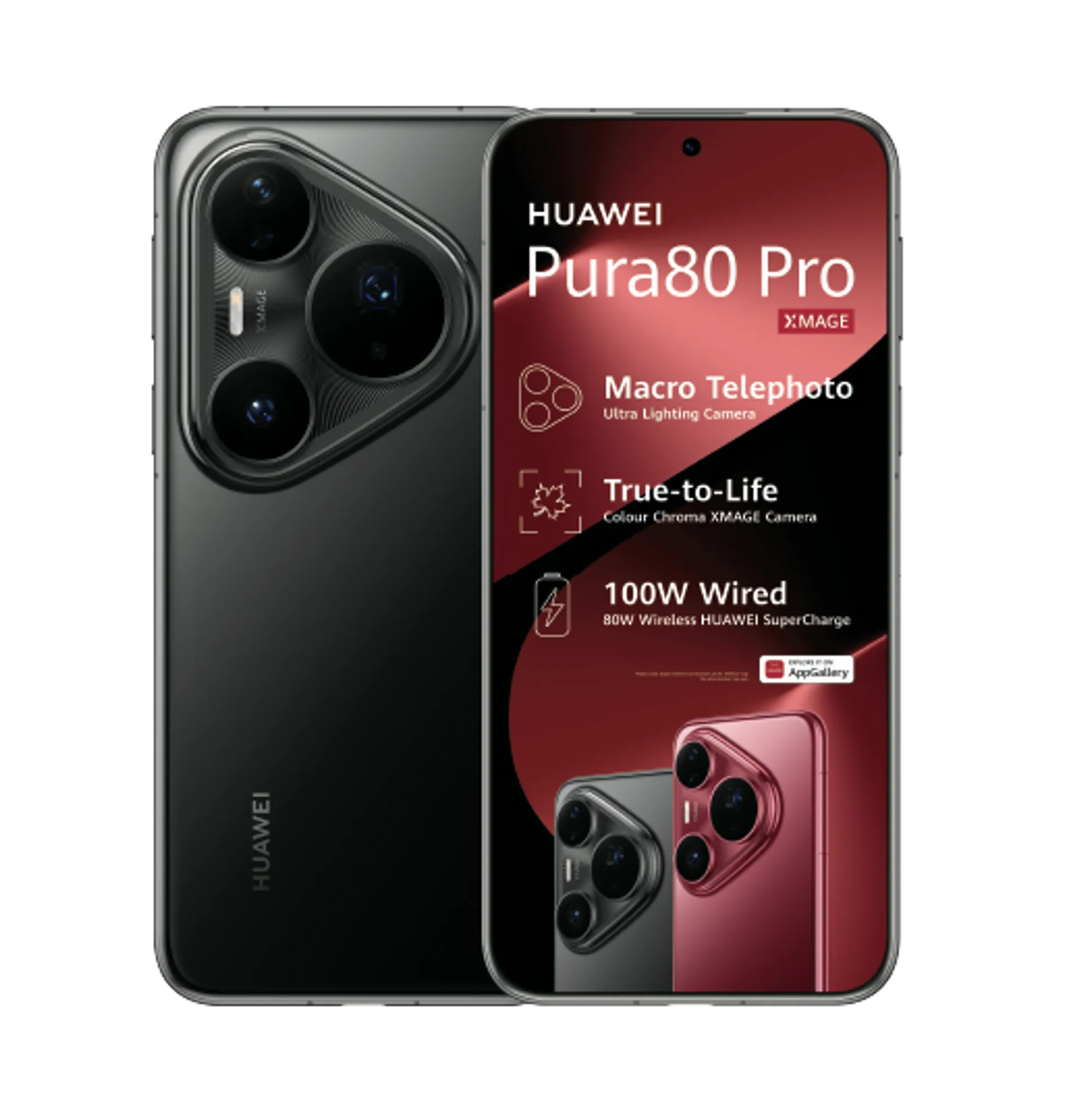 Huawei Pura 80 Pro Black with 15GB LTE R500 Accessory Voucher slide