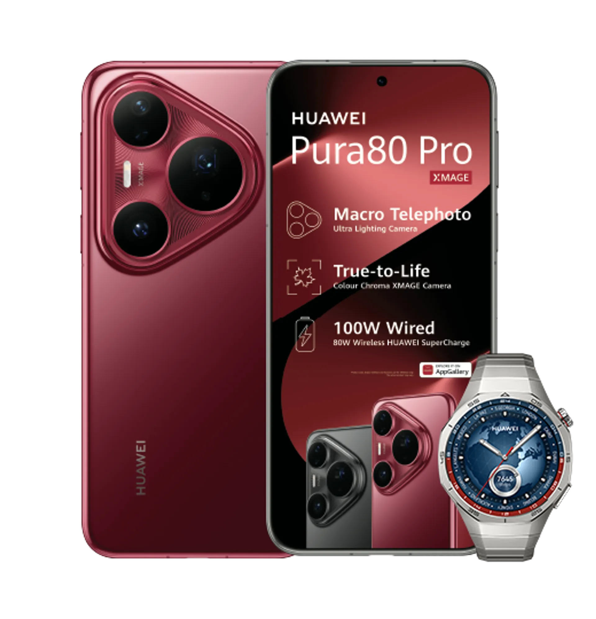Huawei Pura 80 Pro Red Huawei Watch GT5 Pro Titanium slide