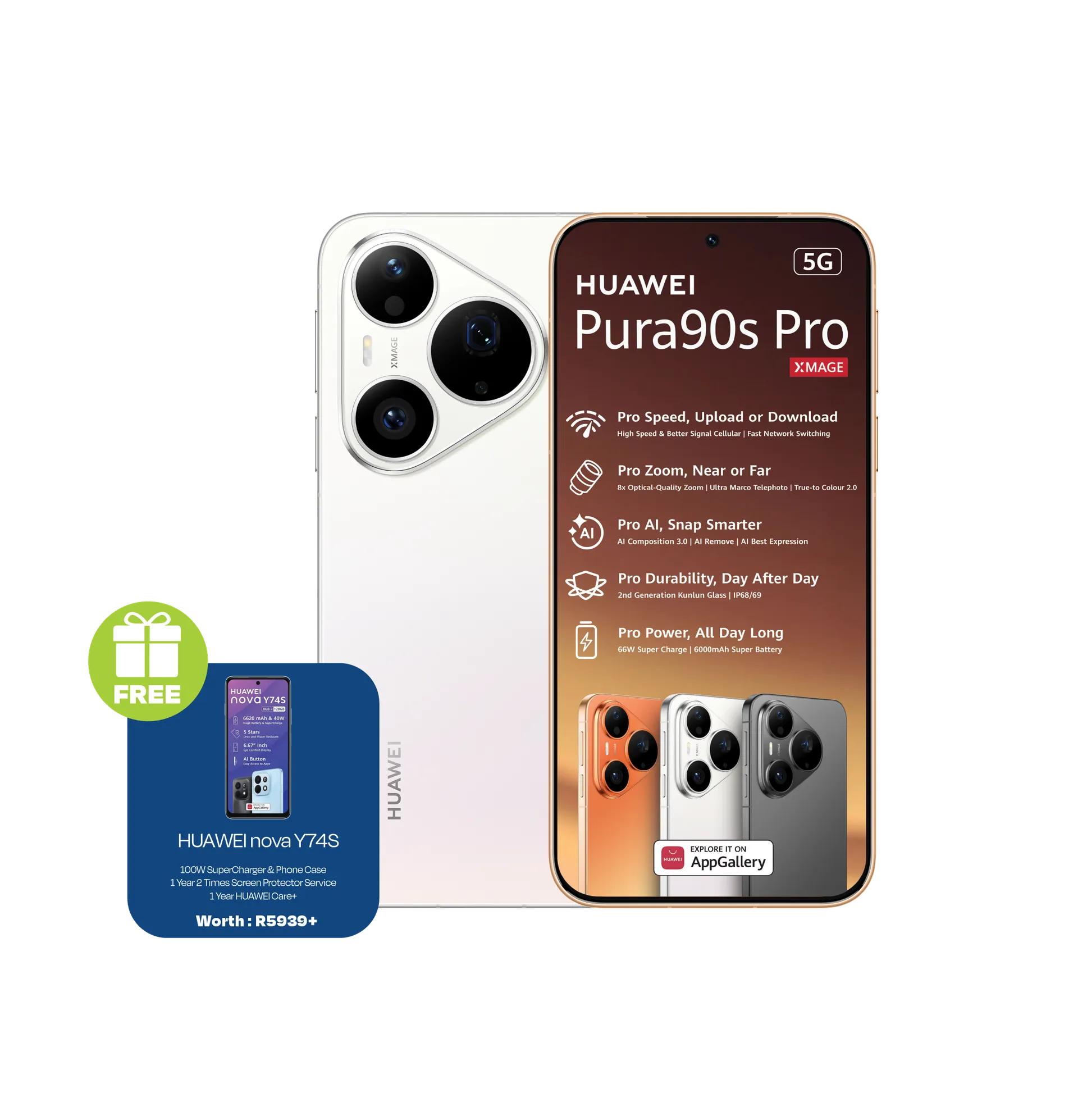 Huawei Pura 90s Pro plus Y74S White slide