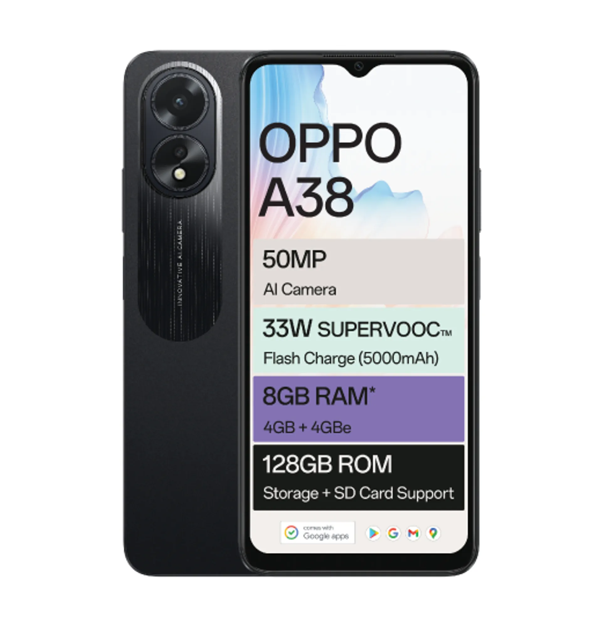 Oppo A38 Black slide