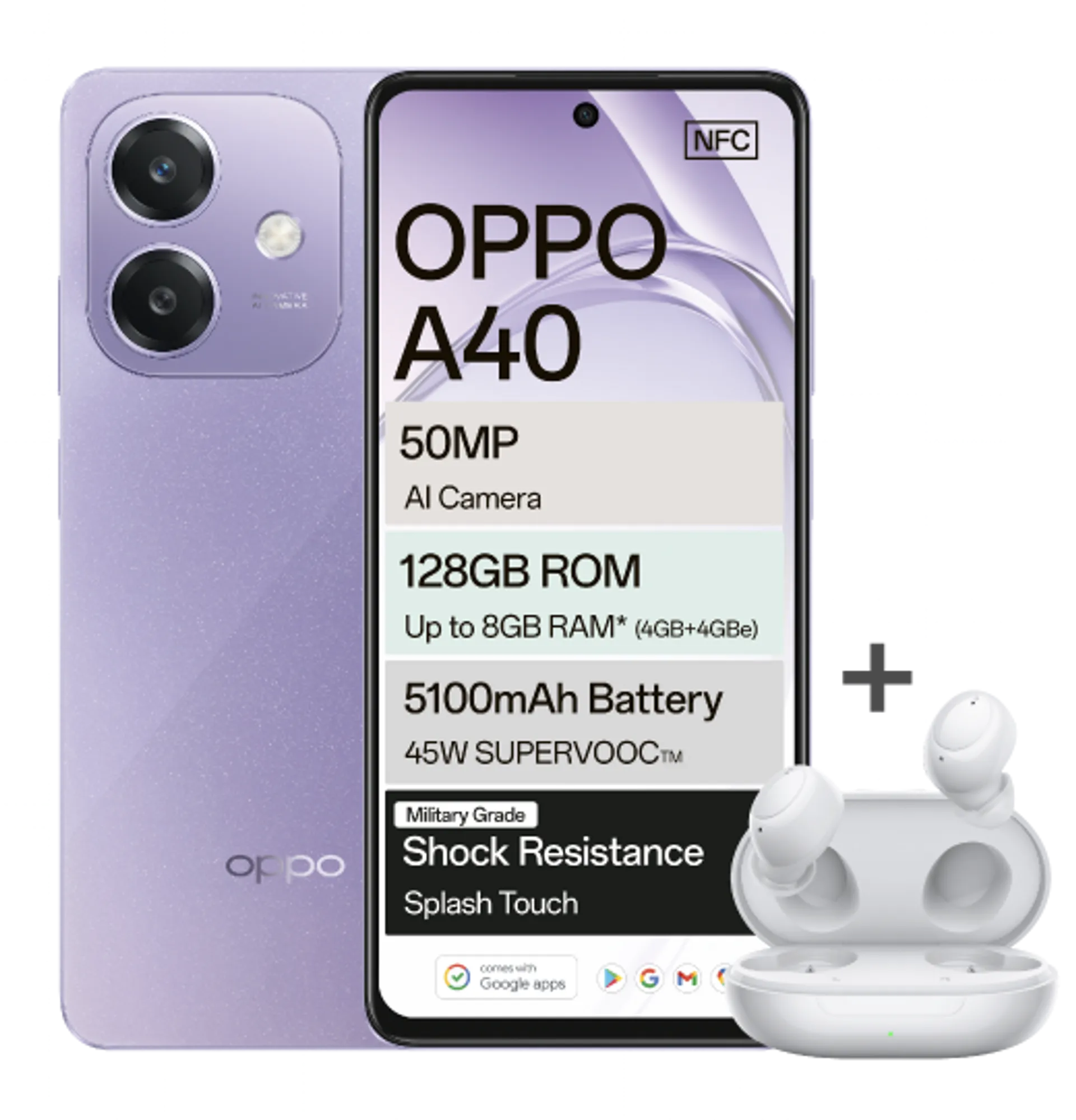 Oppo A40 Starry Purple Plus Buds slide