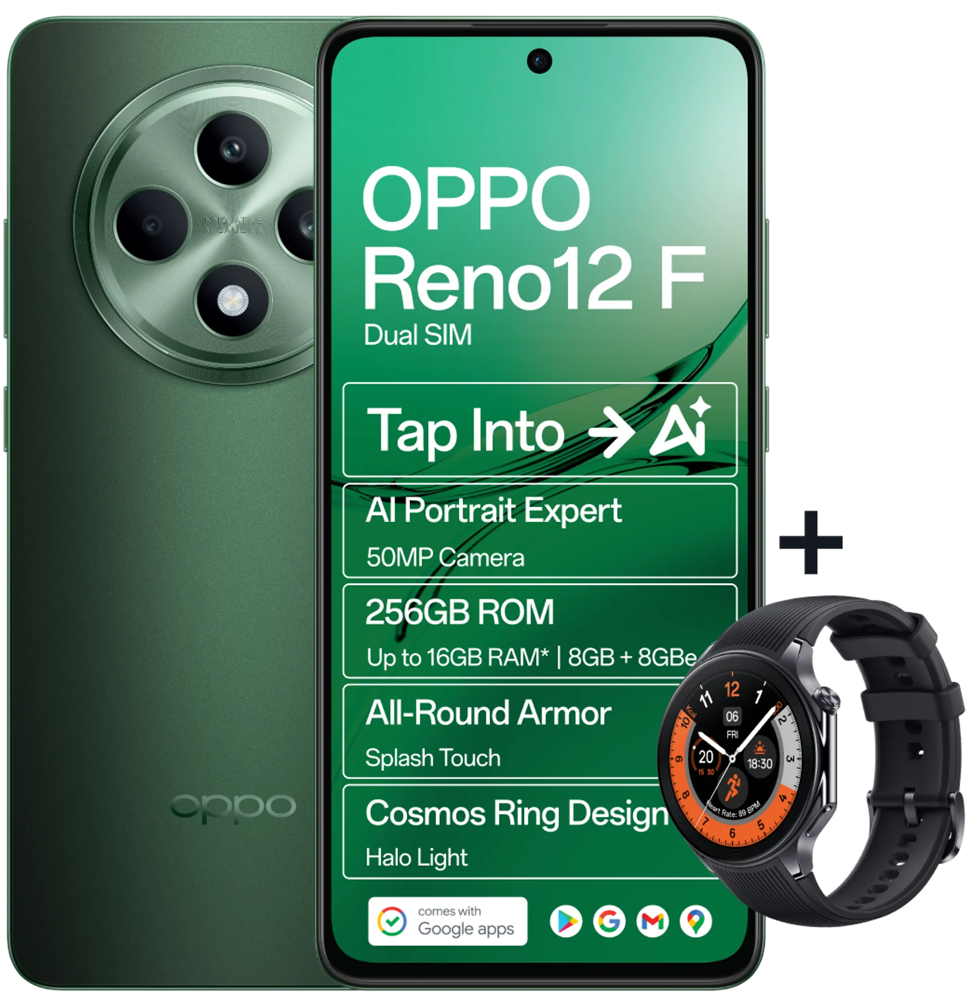 Oppo Reno 12 F Olive Green Oppo Watch X Black slide