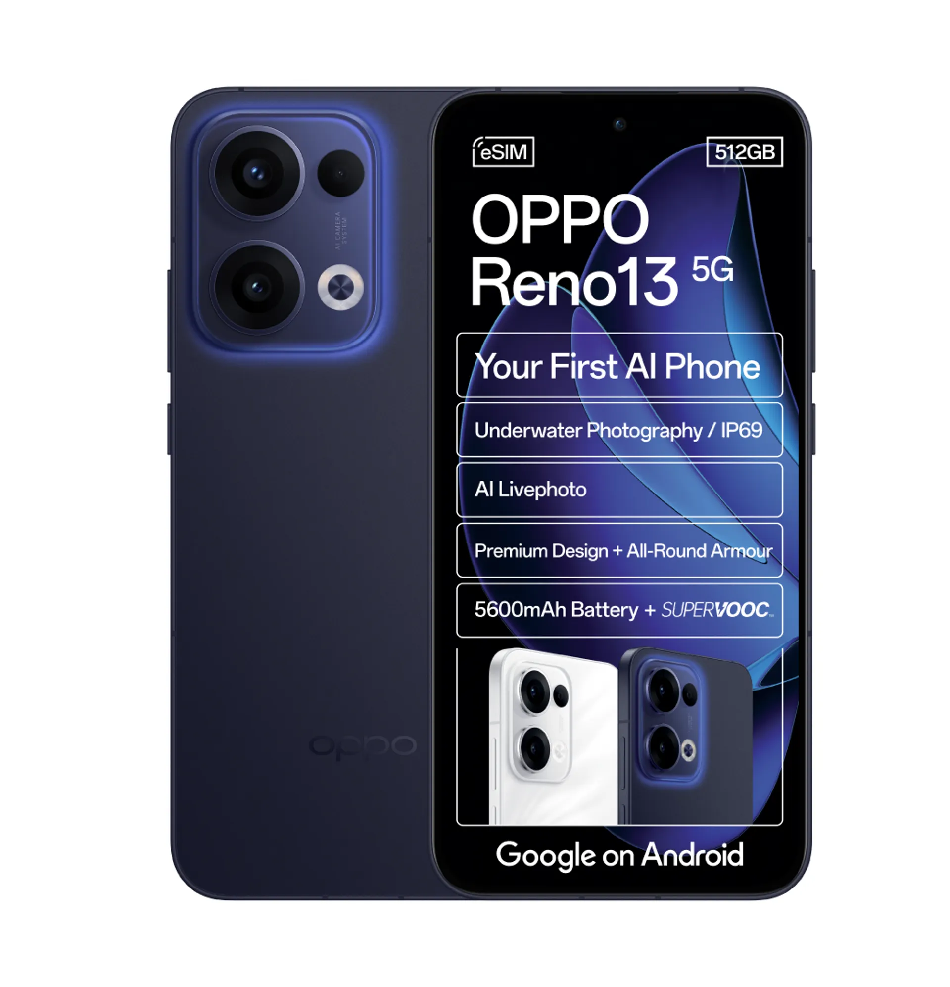 Oppo Reno 13 Luminous Blue 5G R500 Accessory Voucher slide