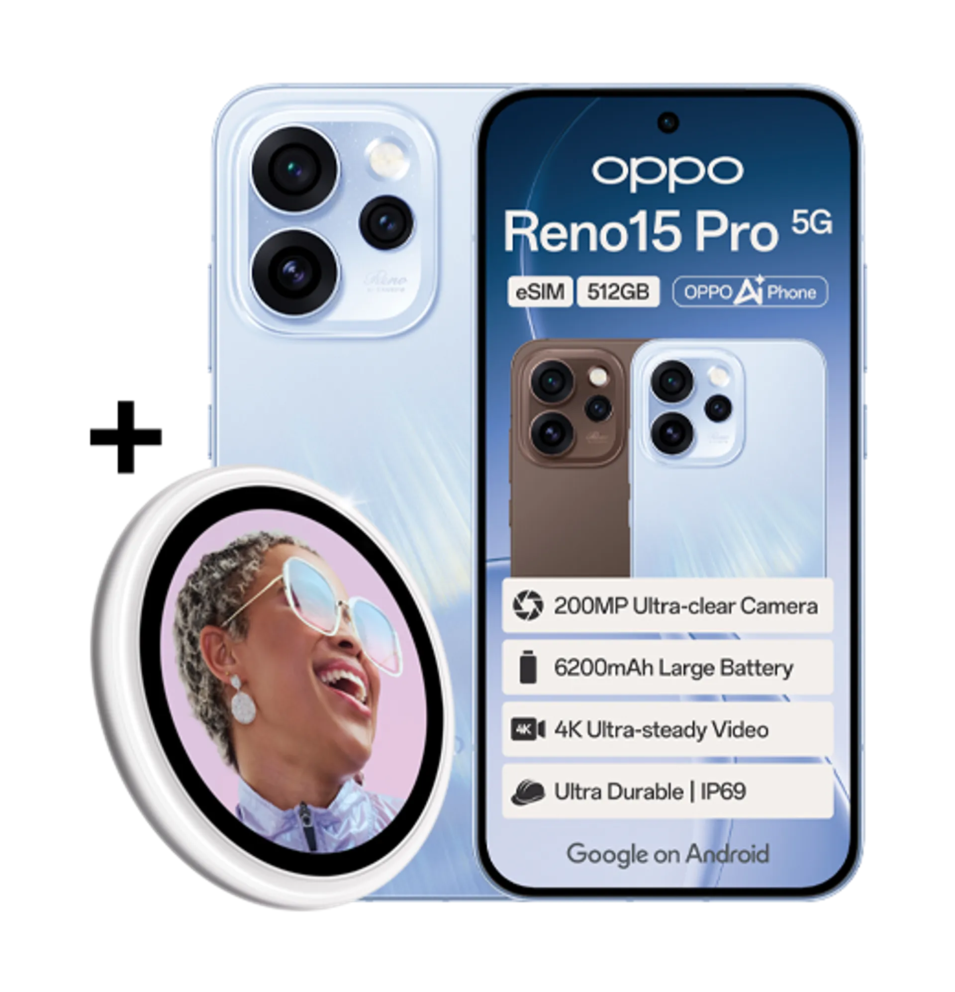 Oppo Reno 15 Pro Aurora Blue Oppo Bubble 1