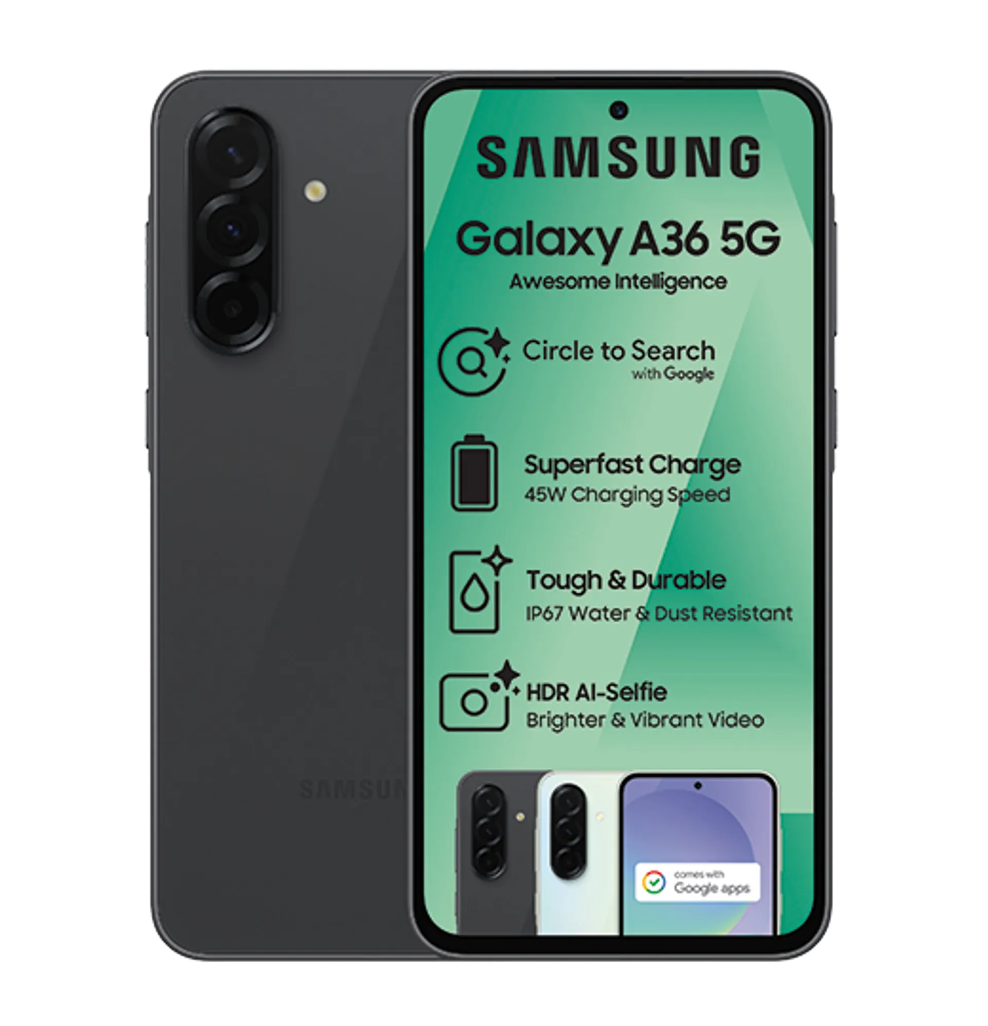 Samsung Galaxy A36 Awesome Black R500 Accessory Voucher slide