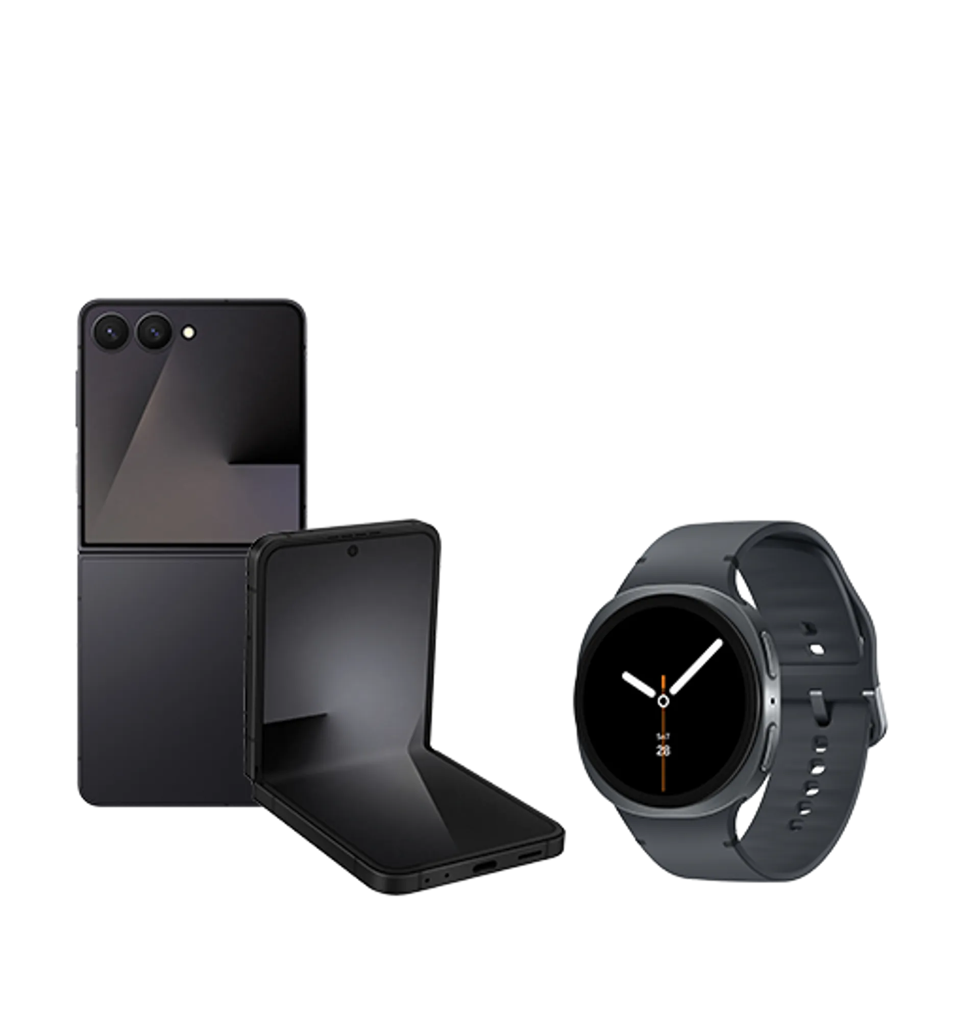 Samsung Galaxy Z Flip 7 Black Samsung Galaxy Watch 8 40MM Dark Grey slide
