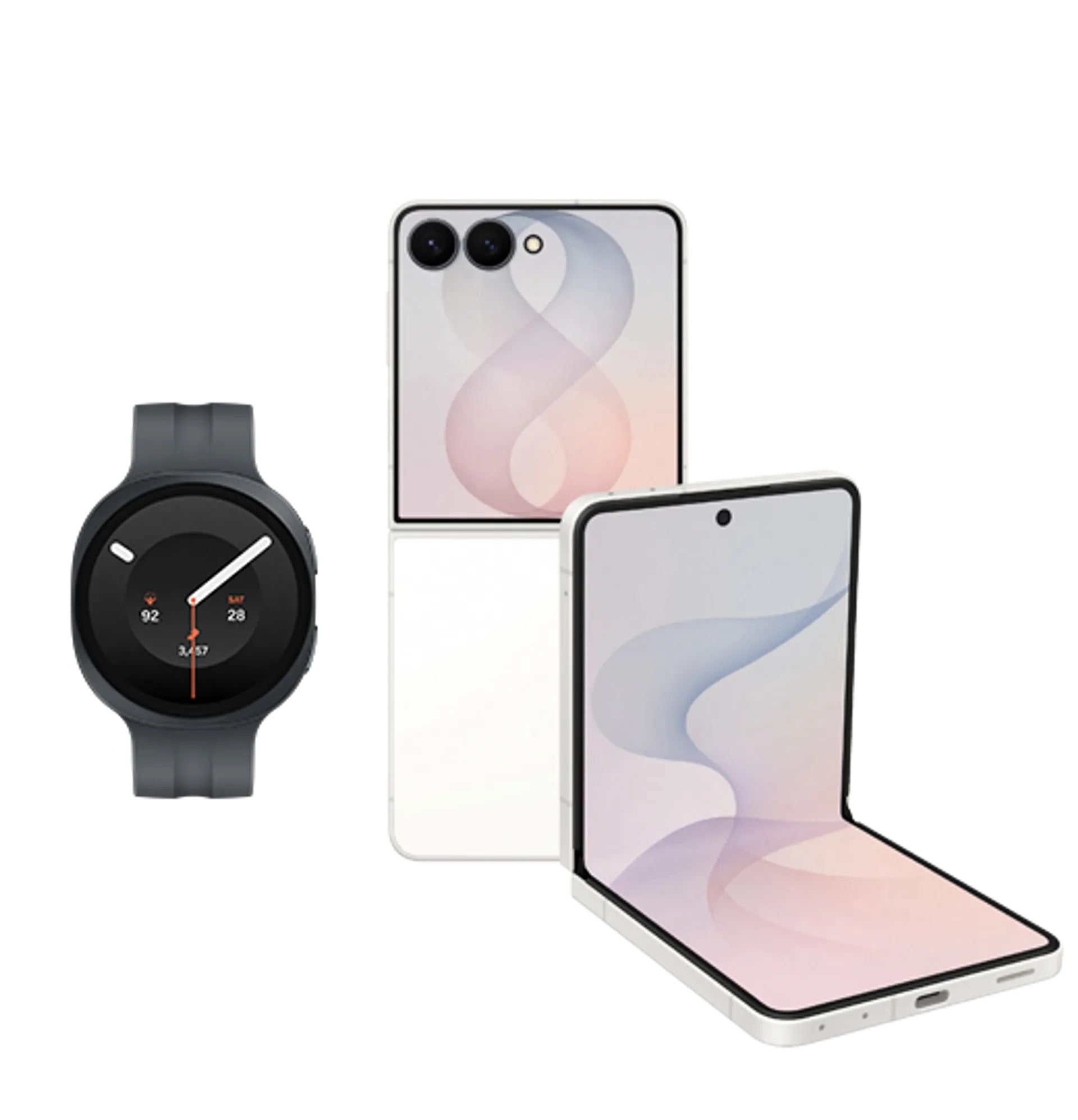 Samsung Galaxy Z Flip 8 Cream Samsung Galaxy Watch 9 40MM Black slide