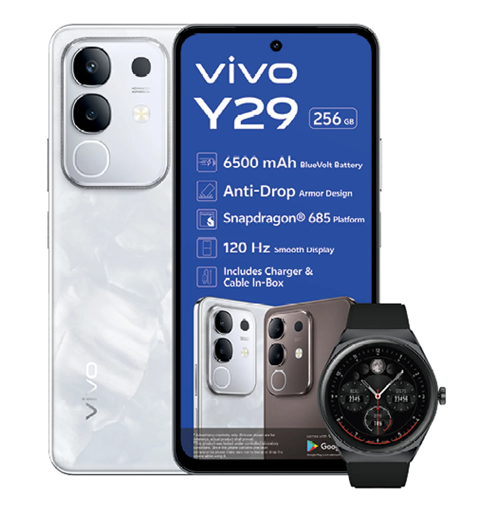 Vivo Y29 White Plus Riro Watch slide