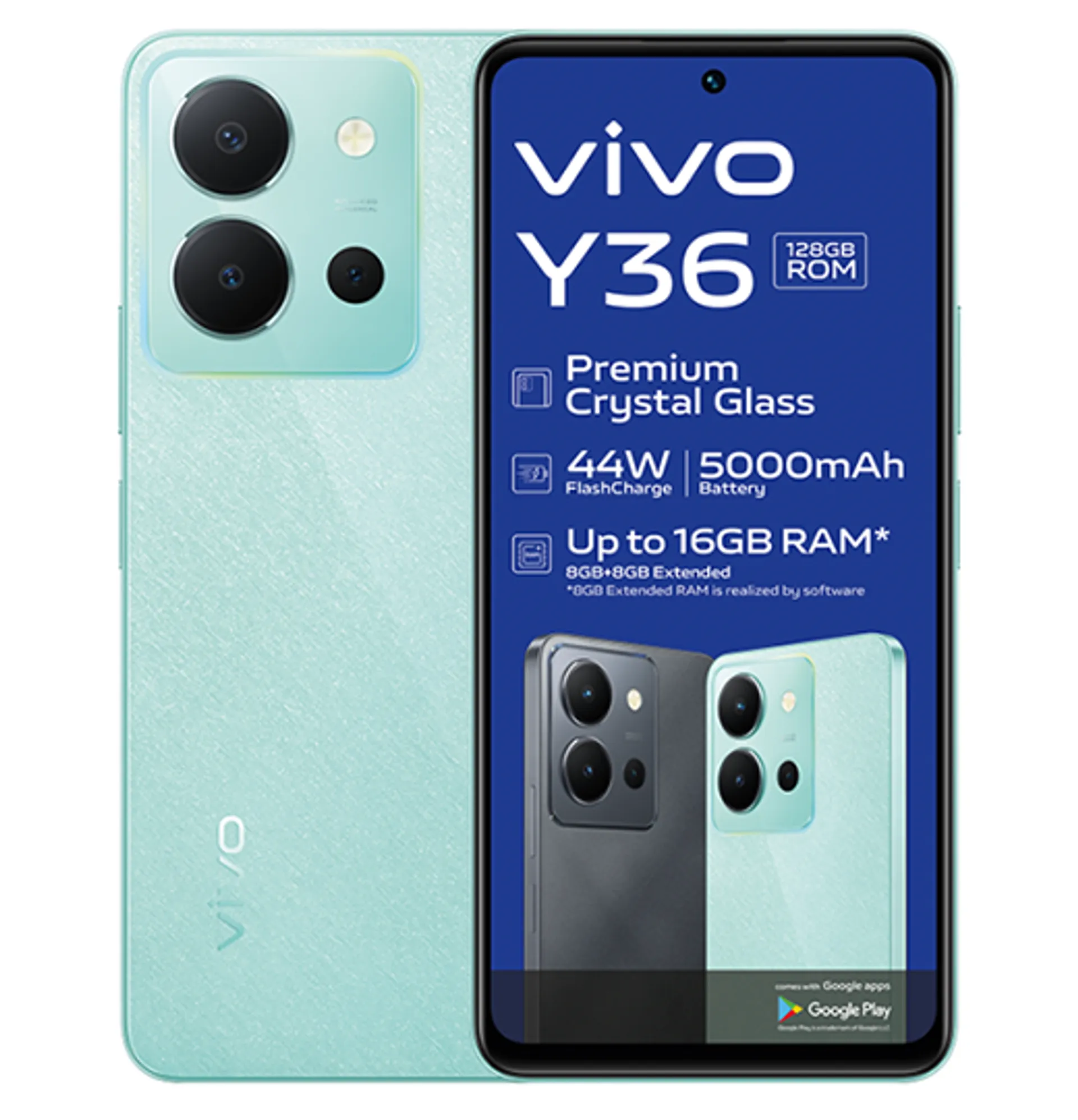 Vivo Y36 Glitter Aqua slide