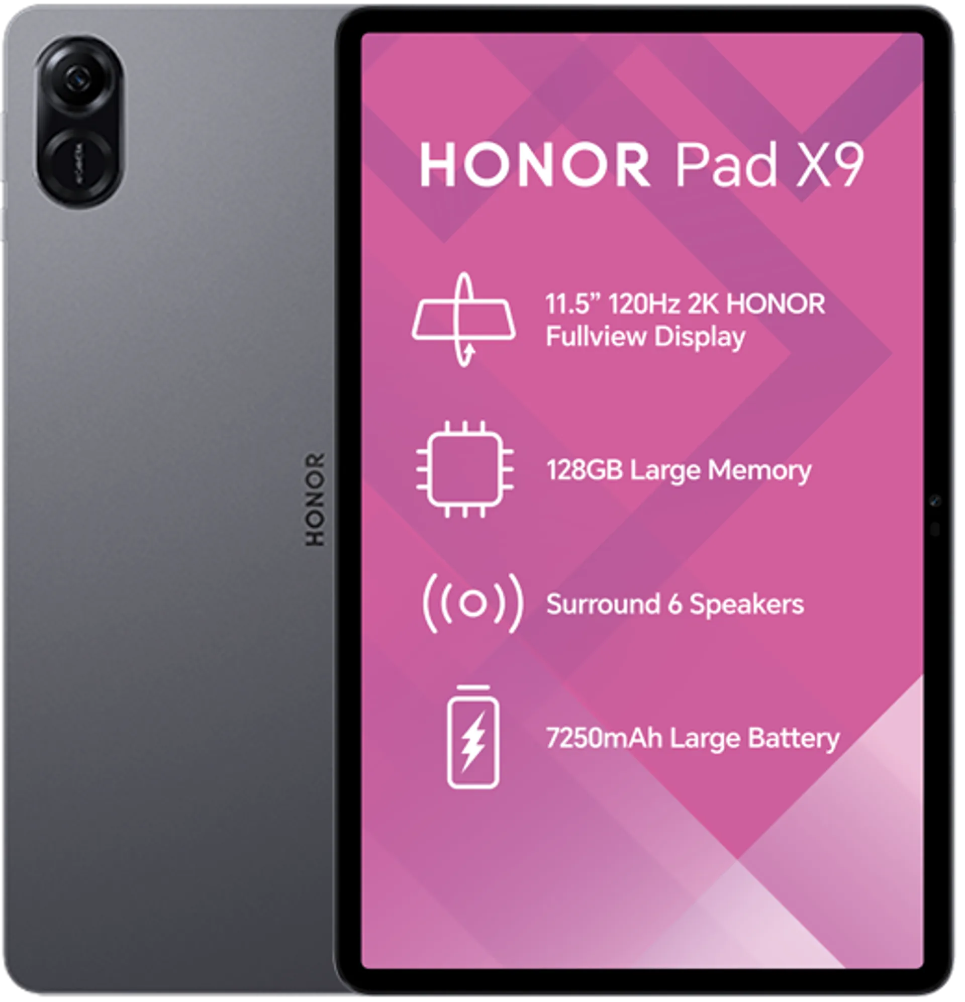 honor pad x9 grey slide