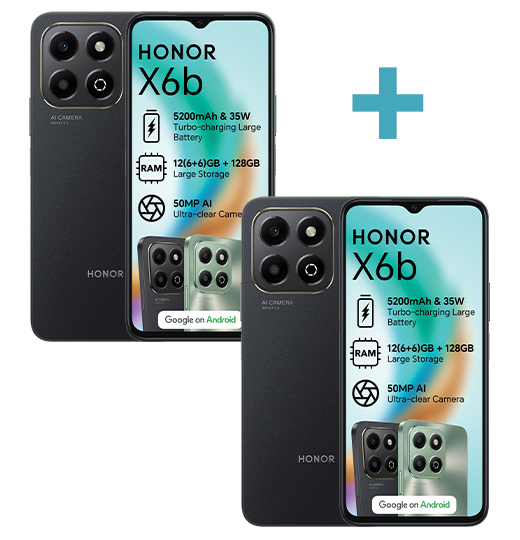 2xHonorX6B128GBBundleMidnightBlackMidnightBlackMidnightBlack Slide