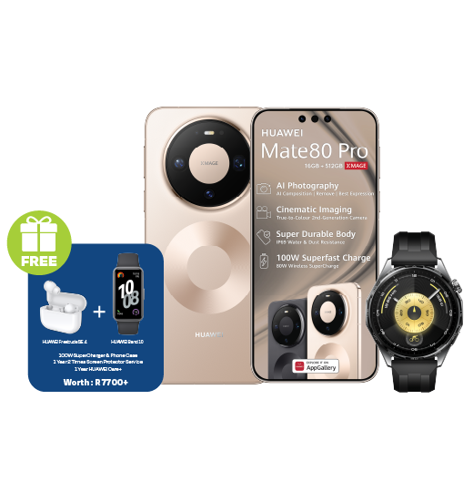 Huawei Mate 80 Pro + Huawei Watch GT6 Black | Telkom