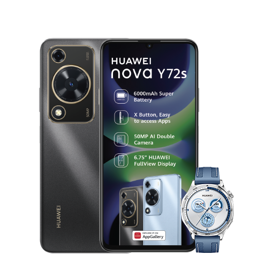 Huawei Nova Y72s Black Huawei Watch GT5 Blue slide
